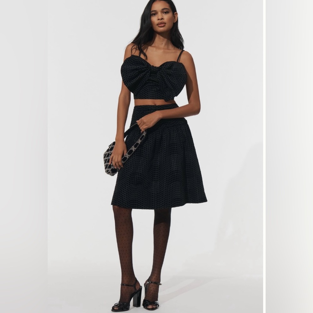 Maeve Black Skater Skirt Knee-Length